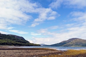 Loch between two mountains on the Isle of Skye